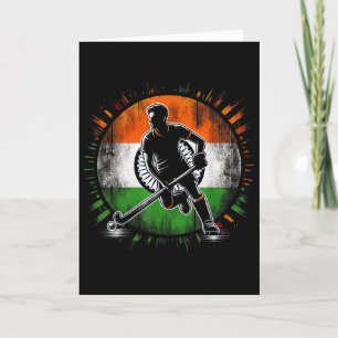Field Hockey India Men Indian Flag Fieldhockey Tea Card