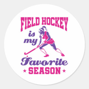 Field Hockey Is My Favourite Season Classic Round Sticker