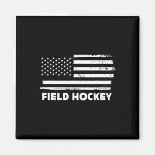 Field Hockey Life Usa Flag Patriotic Sports Design Magnet