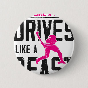 Field Hockey Looks Like A Beauty Drives Like A Bea 2 Inch Round Button