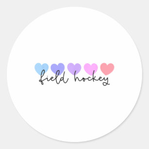 Field Hockey Lover Heart Women Or Girls Classic Round Sticker