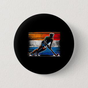 Field Hockey Men Netherlands Dutch Flag Holland  2 Inch Round Button