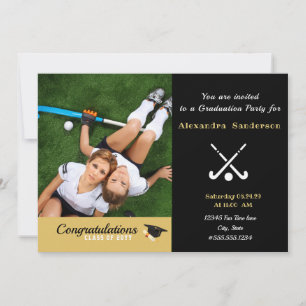 Field Hockey Modern Photo graduation class of 2022 Invitation