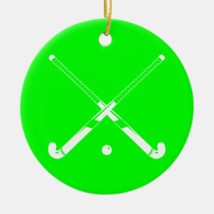 Field Hockey Ornament w/Name Green