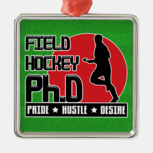Field Hockey Ph.D Medal Square Ornament
