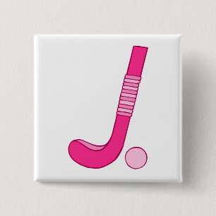 Field Hockey Pink ball stick 2 Inch Square Button