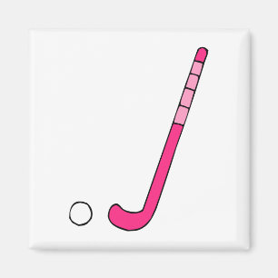 Field Hockey pink stick Magnet