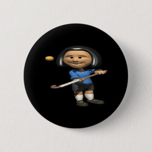 Field Hockey Player 2 Inch Round Button