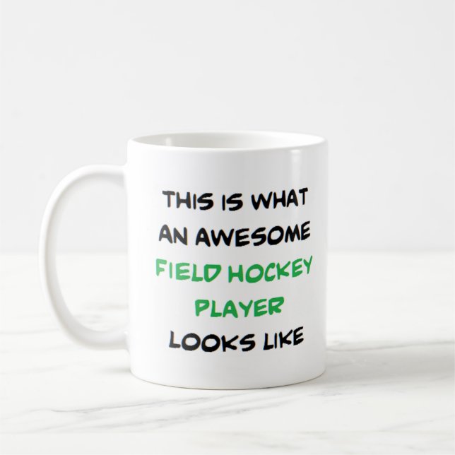 field hockey player, awesome coffee mug (Left)