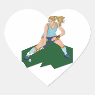 Field Hockey Player Heart Sticker