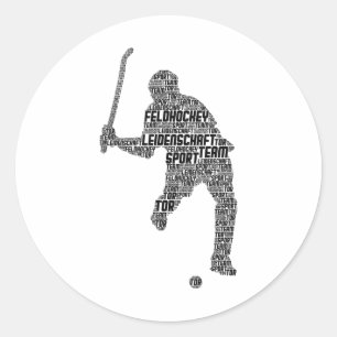Field Hockey Player Hockey Children Boys Classic Round Sticker