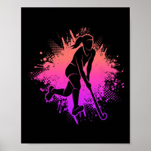 Field Hockey Player Hockey Girls Ladies Hockey Pla Poster