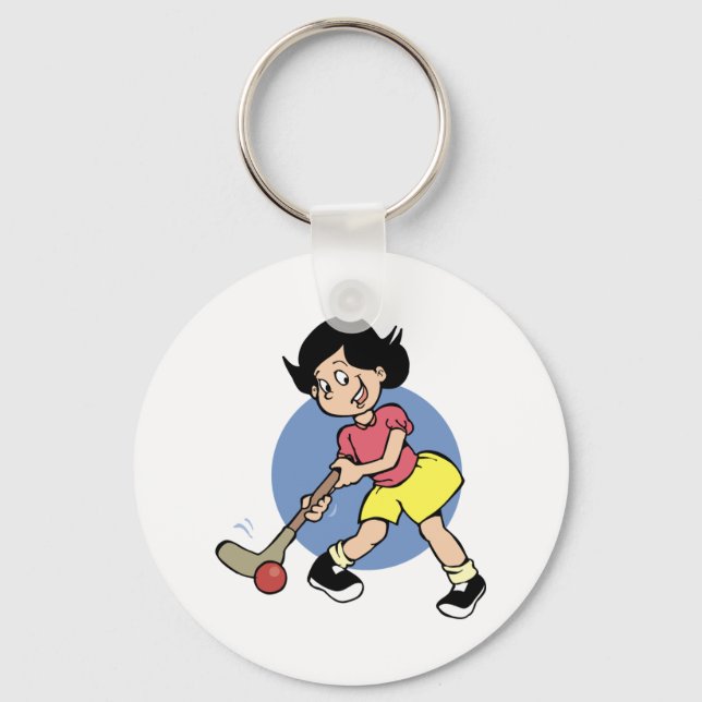 Field Hockey Player Keychain (Front)