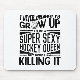 Field Hockey Player Shirt Women Girls Field Hockey Mouse Pad