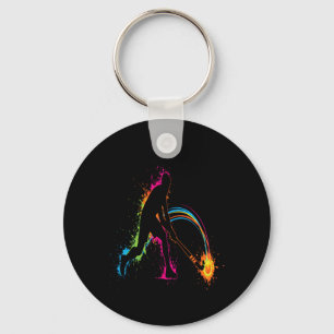 Field Hockey Player Stick Byll Sport Dynamic  Keychain