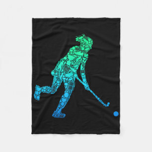 Field Hockey Player Women Girls Kids Fleece Blanket