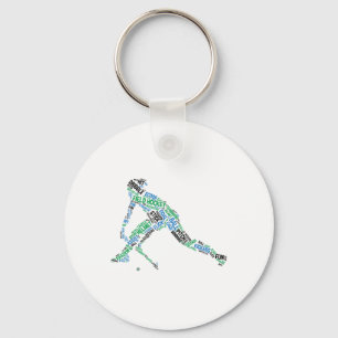 Field Hockey Player Word Silhouette Hockey Team Sp Keychain