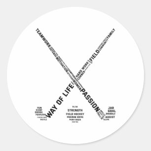 Field Hockey Player Words Hockey Stick Hockey Team Classic Round Sticker