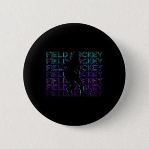Field Hockey Retro  2 Inch Round Button