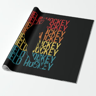 Field Hockey Retro Vintage Field Hockey Wrapping Paper