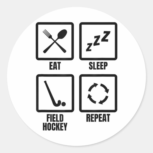 Field Hockey Schedule Workout  Classic Round Sticker (Front)