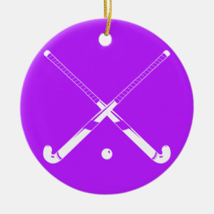 Field Hockey Silhouette Ornament Purple