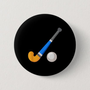 Field Hockey Stick And Ll  2 Inch Round Button