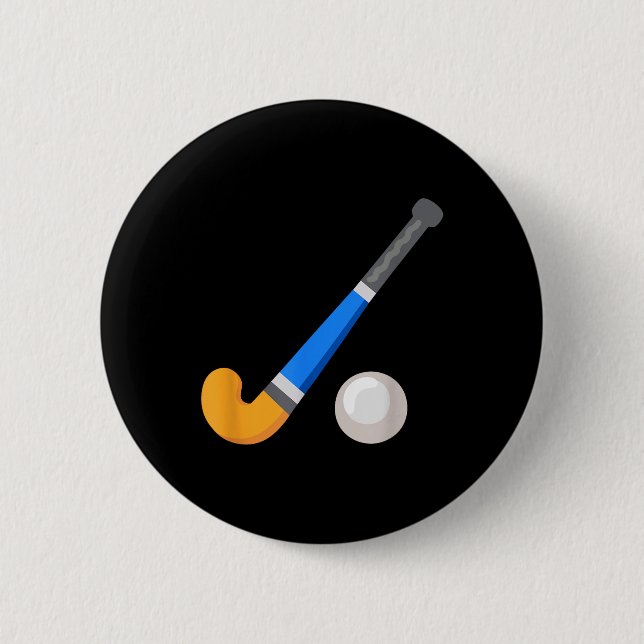 Field Hockey Stick And Ll  2 Inch Round Button (Front)
