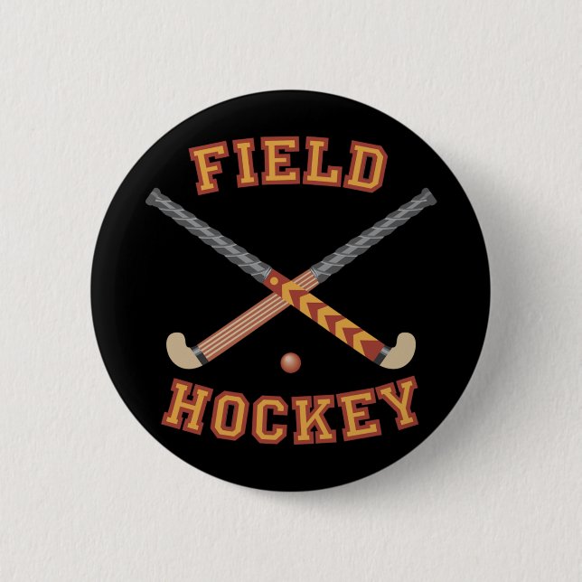 Field Hockey Sticks 2 Inch Round Button (Front)