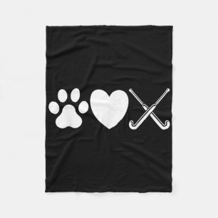 Field Hockey Sticks Dog Paw Love - Field Hockey Te Fleece Blanket