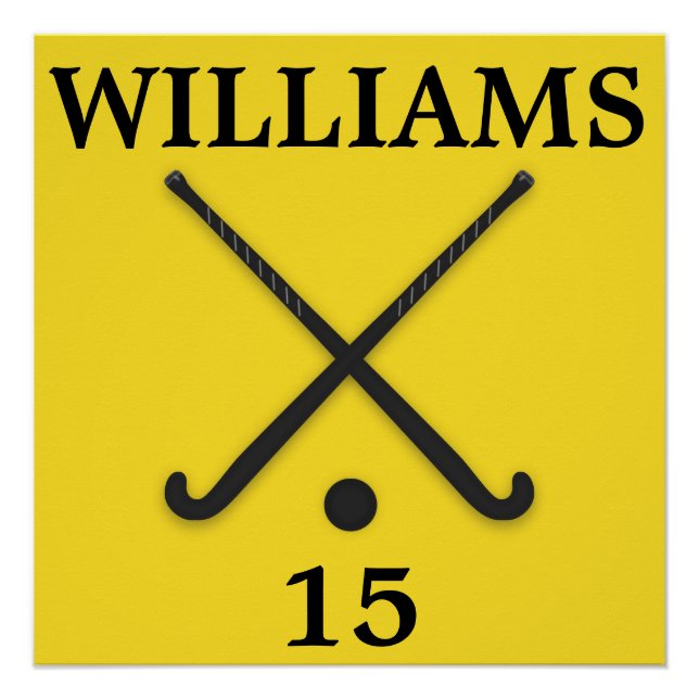 Field Hockey Sticks Name Number Customize Poster (Front)