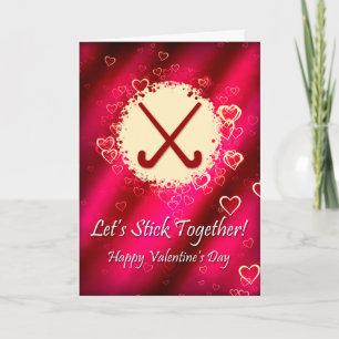 Field Hockey Valentines Day Card, Template