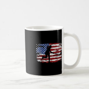 Field Hockey Vintage American Flag Women Kids Men Coffee Mug