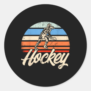 Field Hockey Vintage Retro Hockey Classic Round Sticker