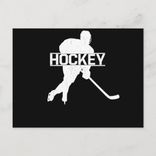 field hockey winter sport ice hockey player skate postcard