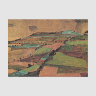Field Landscape by Egon Schiele Tissue Paper