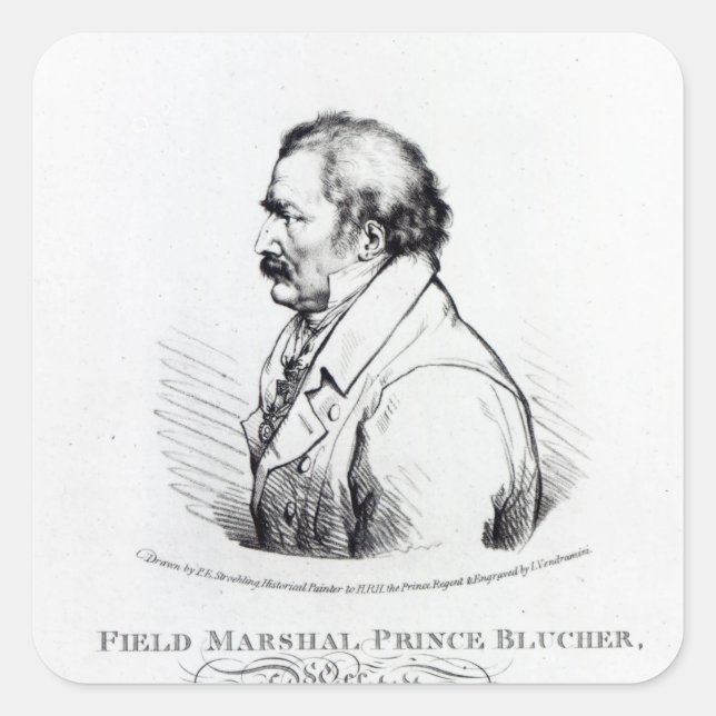 Field Marshal Prince Blucher of Wahlstadt Square Sticker (Front)