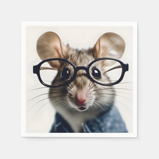 Field mouse Wearing Glasses Napkin (Front)