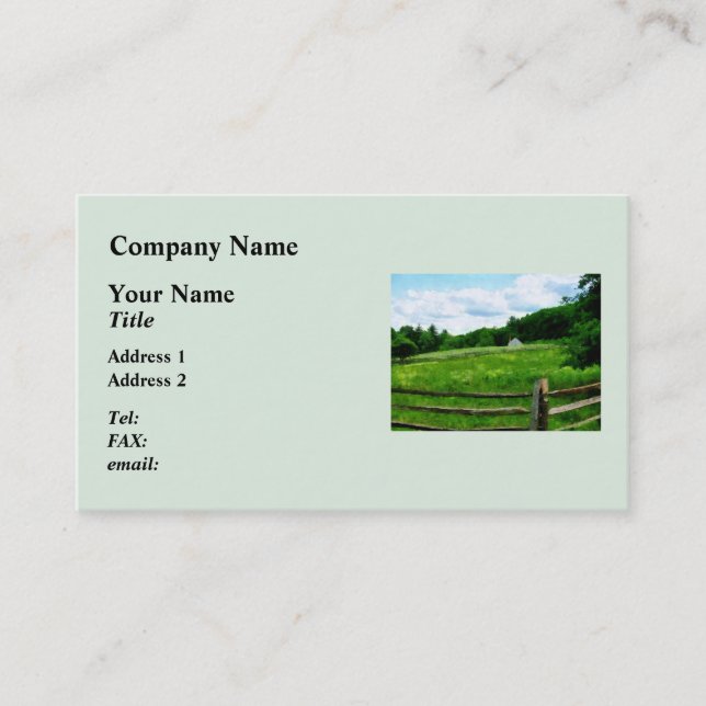 Field Near Weathered Barn Business Card (Front)