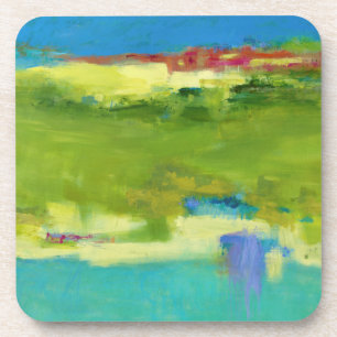 Field Notes - Abstract Green Art Coaster