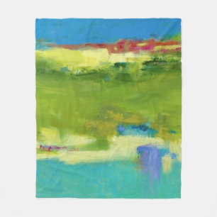 Field Notes - Abstract Green Art Fleece Blanket