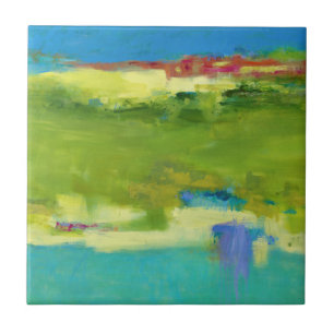 Field Notes - Abstract Green Art Tile