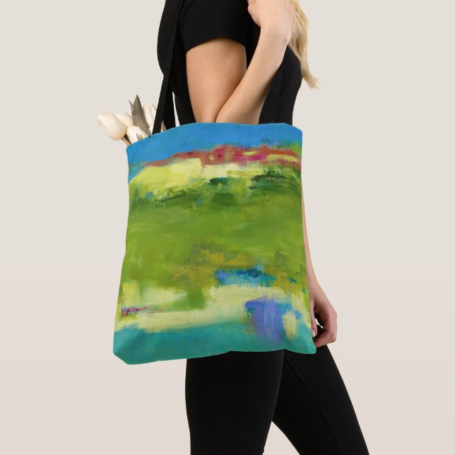 Field Notes - Abstract Green Art Tote Bag (Close Up)