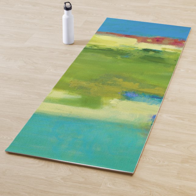 Field Notes - Abstract Green Art Yoga Mat (In Situ)
