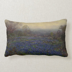 Field of Bluebonnet Flowers (Rural Landscape) Lumbar Pillow