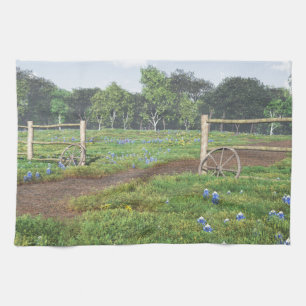 Field of Bluebonnets Kitchen Towel