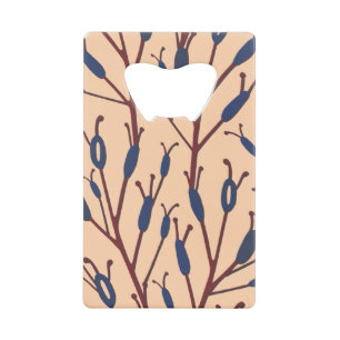 Field of Cat Tails against a Peach Background Credit Card Bottle Opener