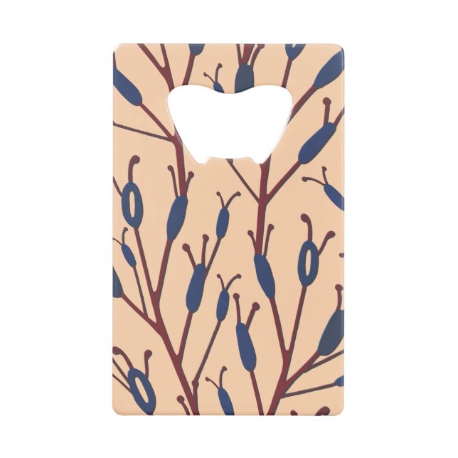Field of Cat Tails against a Peach Background Credit Card Bottle Opener (Front)