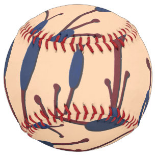 Field of Cat Tails against a Peach Background Softball