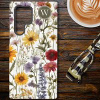 Field of Country Wildflowers Monogram
